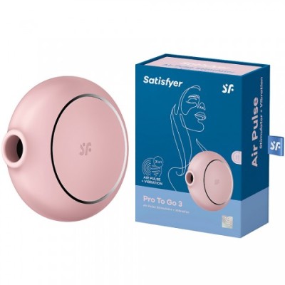 Воздушный клиторальный стимулятор с вибрацией Satisfyer Pro To Go 3 розовый Воздушный клиторальный стимулятор с вибрацией Satisfyer Pro To Go 3 розовый
