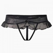Завлекающие черные трусики с доступом и нежной юбочкой Easy to love (XS/S, 40-42)
