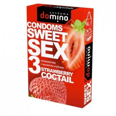 Презервативы DOMINO SWEET SEX STRAWBERRY COCTAIL 3 штуки (оральные) Презервативы DOMINO SWEET SEX STRAWBERRY COCTAIL 3 штуки (оральные)