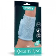 Насадка на пенис с вибрацией Drip Knights Ring (10*3,7) голубая