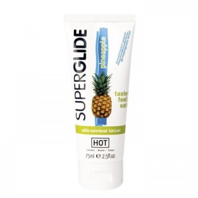 Гель лубрикант на водной основе с ароматом и вкусом ананаса «Superglide» HOT 75 мл. Гель лубрикант на водной основе с ароматом и вкусом ананаса «Superglide» HOT 75 мл.