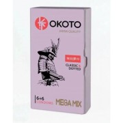 Презервативы OKOTO MEGA MIX (6 с гладкой поверхностью и 6 с текстурированной поверхностью)
