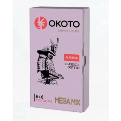 Презервативы OKOTO MEGA MIX (6 с гладкой поверхностью и 6 с текстурированной поверхностью) Презервативы OKOTO MEGA MIX (6 с гладкой поверхностью и 6 с текстурированной поверхностью)