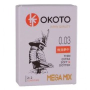 Презервативы ОКОТО MEGA MIX (2 тонких презерватива + 2 с точечной текстурированной поверхностью)