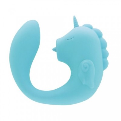 Вибромассажер Unihorn - C Horse - Ocean Peak со стимуляцией язычком, голубой Вибромассажер Unihorn - C Horse - Ocean Peak со стимуляцией язычком, голубой