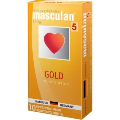 Презервативы MASCULAN 5 ULTRA GOLD № 10 (утонченный латекс золотого цвета) 10 шт. Презервативы MASCULAN 5 ULTRA GOLD № 10 (утонченный латекс золотого цвета) 10 шт.