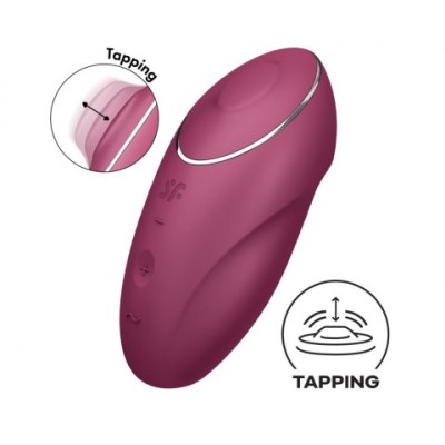 Клиторальный стимулятор с вибрацией Satisfyer Tap&Climax 1 бордовый Клиторальный стимулятор с вибрацией Satisfyer Tap&Climax 1 бордовый