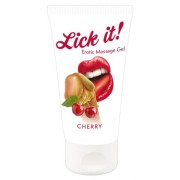 Съедобный массажный гель Lick it! со вкусом вишни 50 мл.