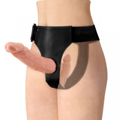 Двусторонний страпон с поясом для фиксации Ultra Passionate harness Двусторонний страпон с поясом для фиксации Ultra Passionate harness