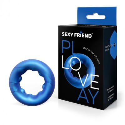Эрекционное кольцо Love play от Sexy friend (28 мм.) синее Эрекционное кольцо Love play от Sexy friend (28 мм.) синее