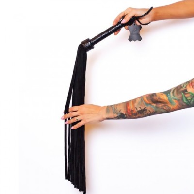 Флоггер из натуральной кожи Scandal, черный Флоггер из натуральной кожи Scandal, черный