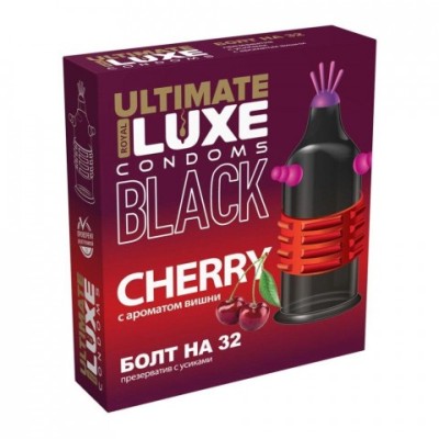 LUXE BLACK ULTIMATE БОЛТ НА 32 - Презерватив с запахом вишни, 1 штука (черный) LUXE BLACK ULTIMATE БОЛТ НА 32 - Презерватив с запахом вишни, 1 штука (черный)