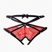 Потрясающие трусики с доступом и переплетением лент красные Easy to love (L/XL, 46-48)