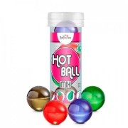 Лубрикант HOT BALL MIX на масляной основе в виде 4 шариков (мята, шоколад, клубники)