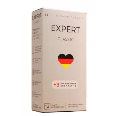 Презервативы EXPERT CLASSIC № 12+3 (классические), 12+3 шт. Презервативы EXPERT CLASSIC № 12+3 (классические), 12+3 шт.